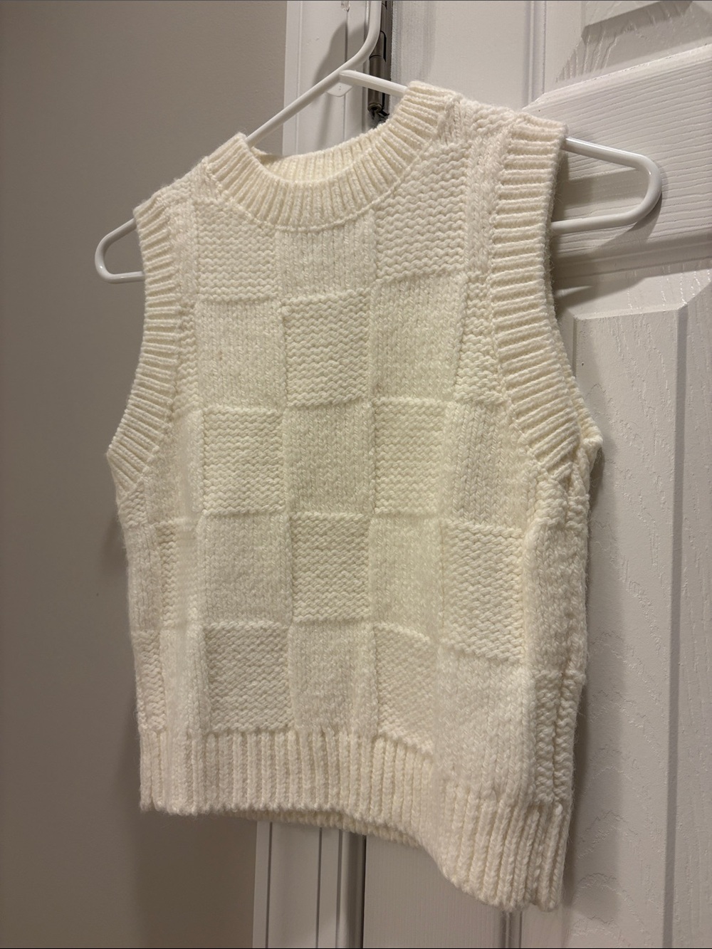 Bershka Cream Ribbed Knit Sweater